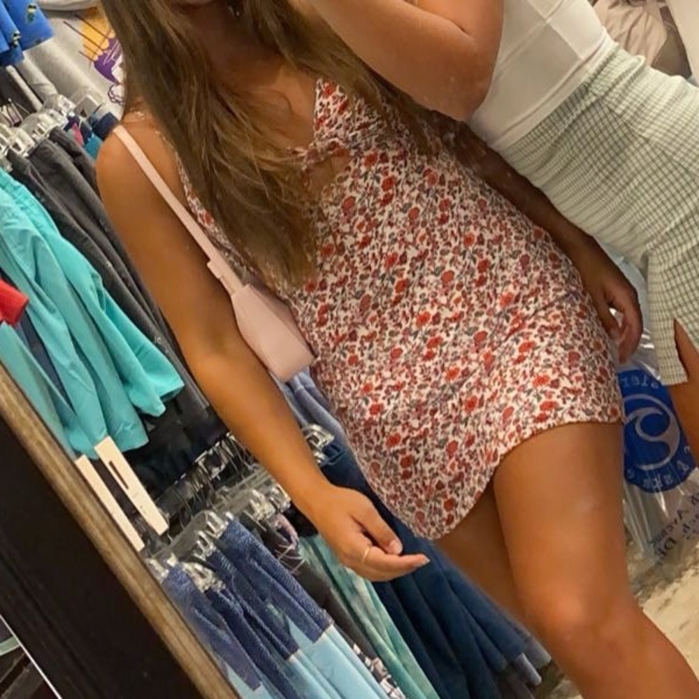 Abercrombie & Fitch rose pattern mini dress